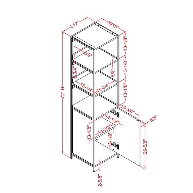 Soby Contemporary 3-Shelf Metal Storage Bookshelf by Furniture of America