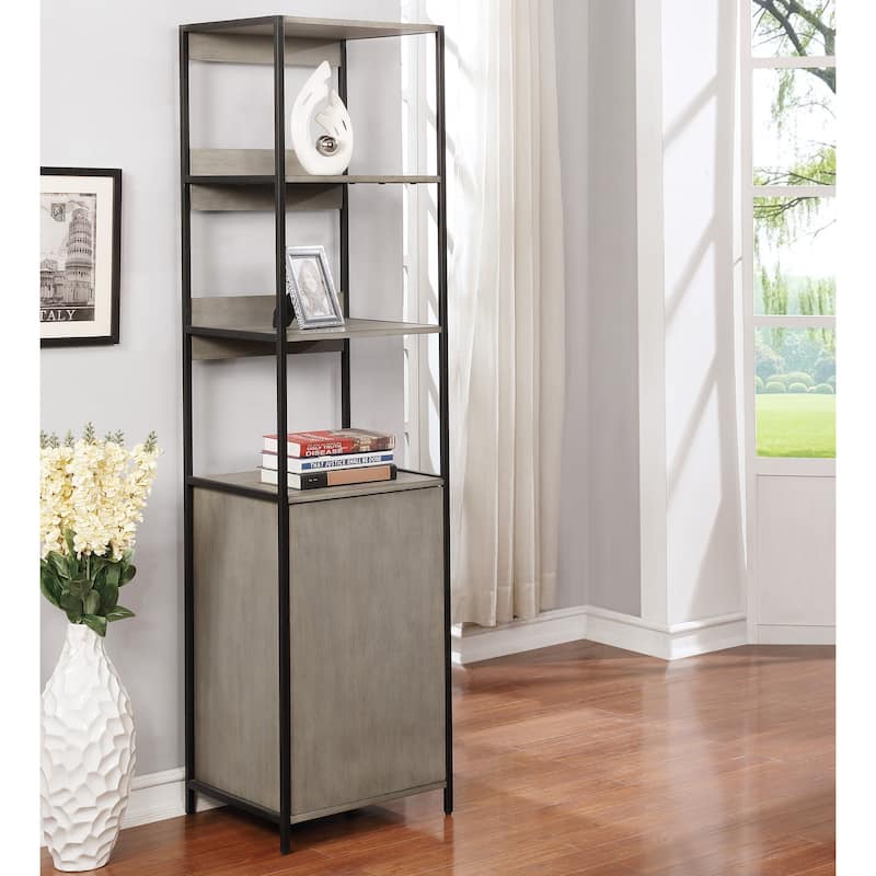 Soby Contemporary 3-Shelf Metal Storage Bookshelf by Furniture of America - Grey