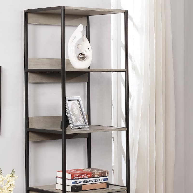 Soby Contemporary 3-Shelf Metal Storage Bookshelf by Furniture of America
