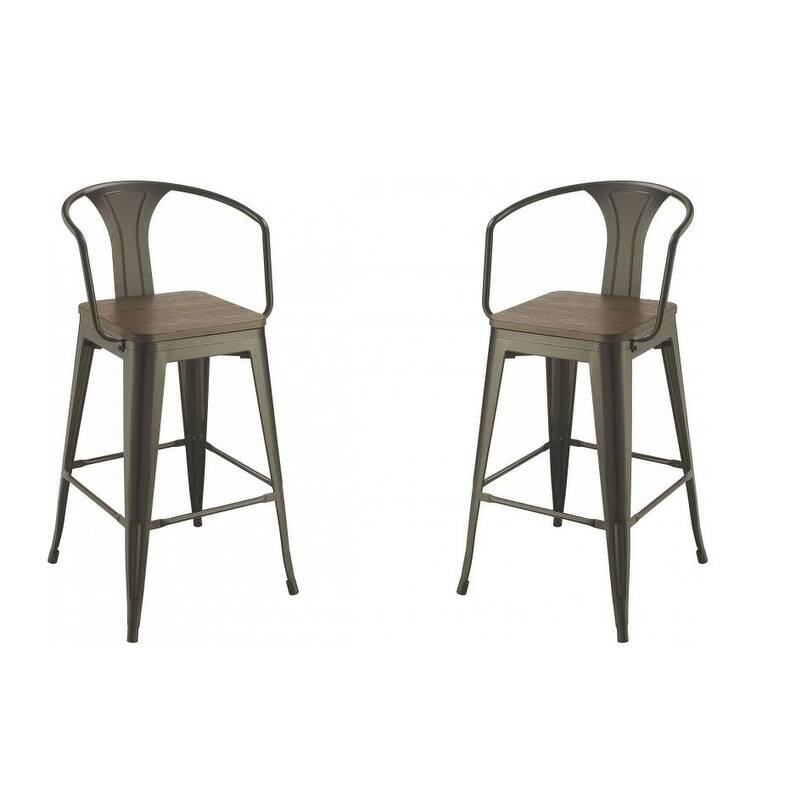 Sandy Matte Black Bar Stool (Set of 2)