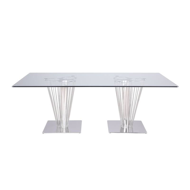 Somette Fiona Rectangular 7-Piece Dining Set with Gray Side Chairs