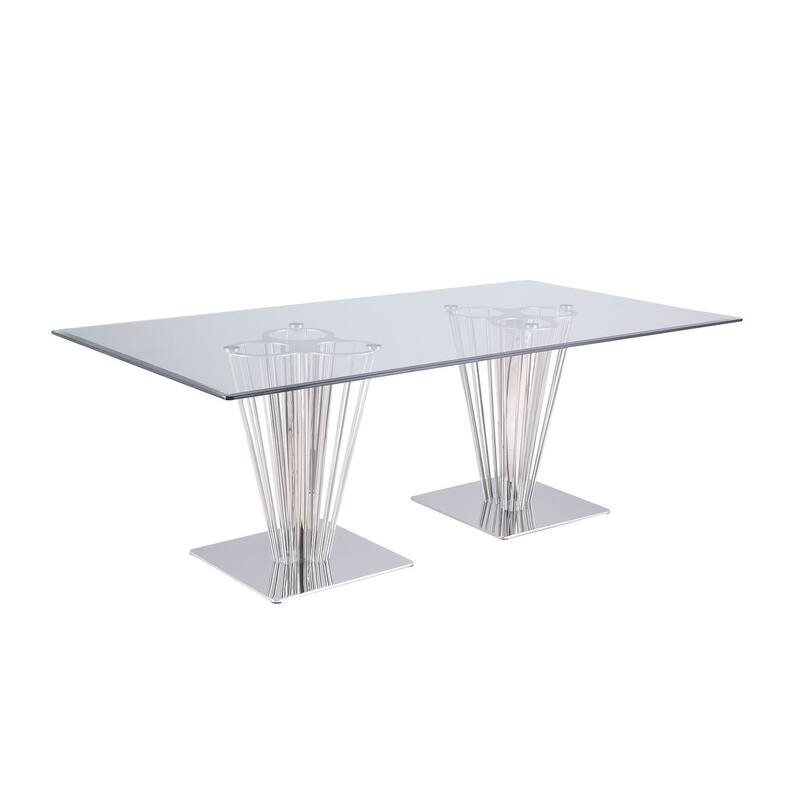 Somette Fiona Rectangular 7-Piece Dining Set with Gray Side Chairs