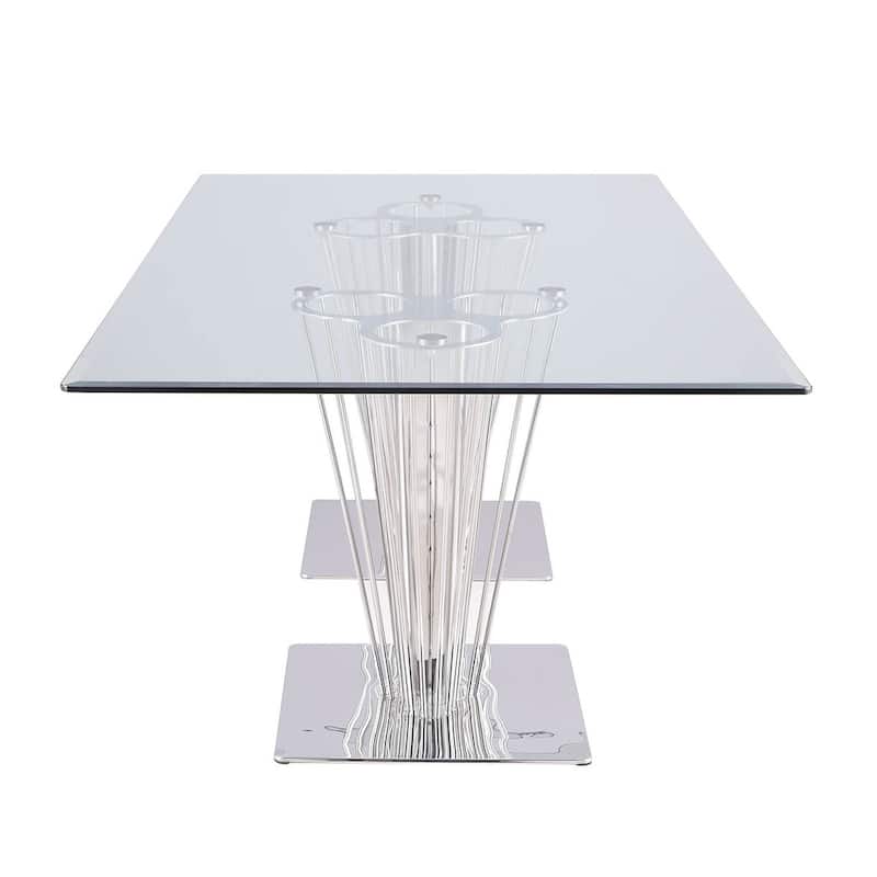 Somette Fiona Rectangular 7-Piece Dining Set with Gray Side Chairs