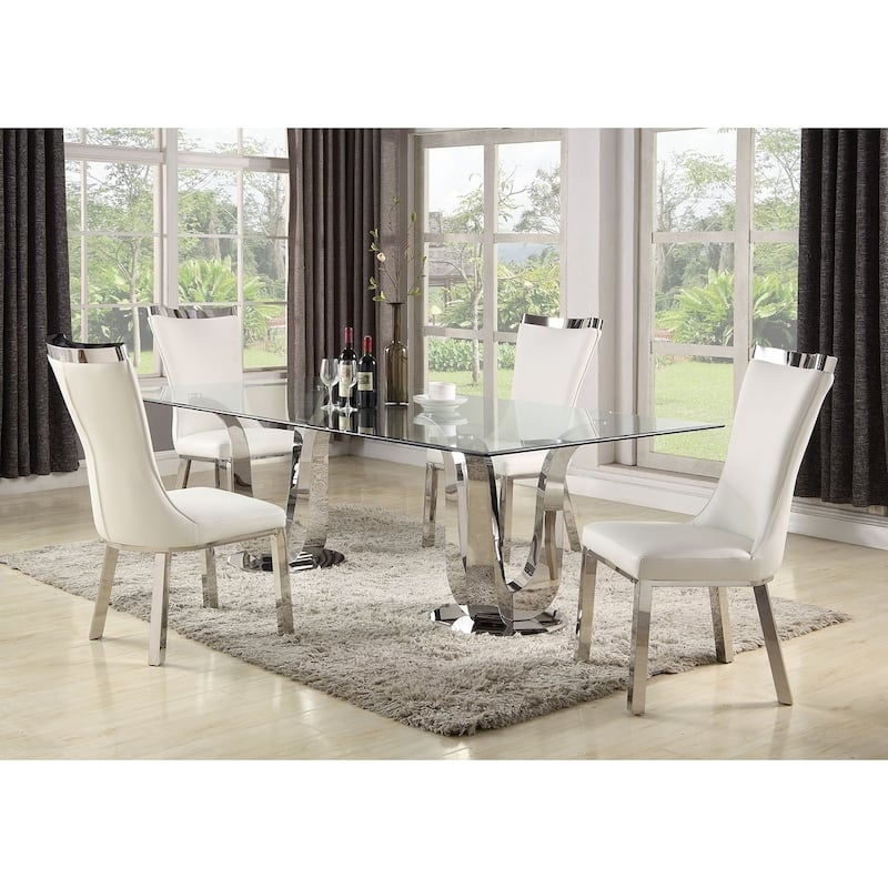 Somette Amelia Double Pedestal 5-Piece Dining Set