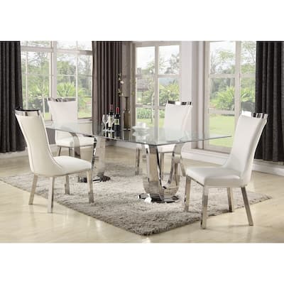 Somette Amelia Double Pedestal 5-Piece Dining Set