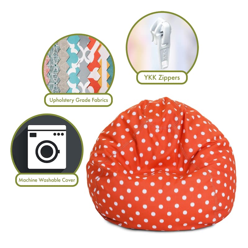 Majestic Home Goods Ikat dot Classic Bean Bag Chair Small/Large