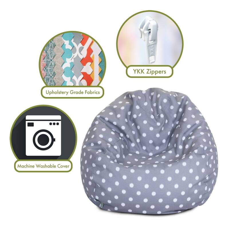 Majestic Home Goods Ikat dot Classic Bean Bag Chair Small/Large
