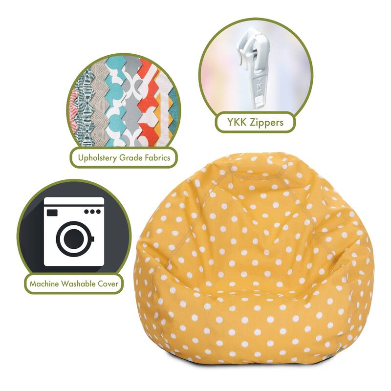 Majestic Home Goods Ikat dot Classic Bean Bag Chair Small/Large