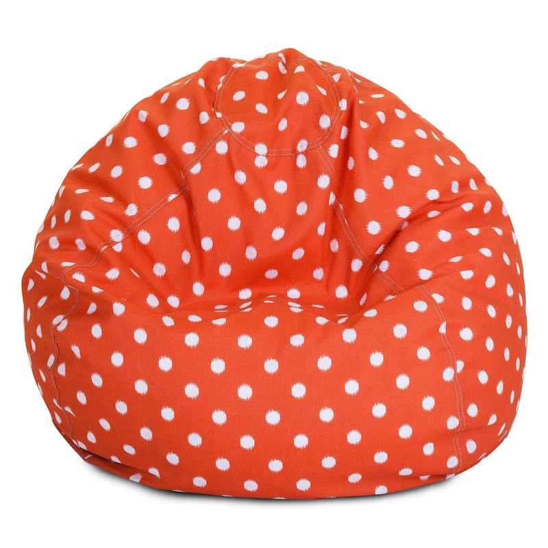 Majestic Home Goods Ikat dot Classic Bean Bag Chair Small/Large - Small - Orange