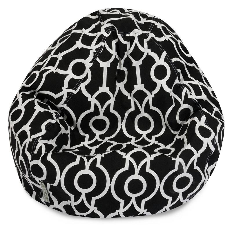 Majestic Home Goods Athens Classic Bean Bag Chair Small/Large - Large - Black