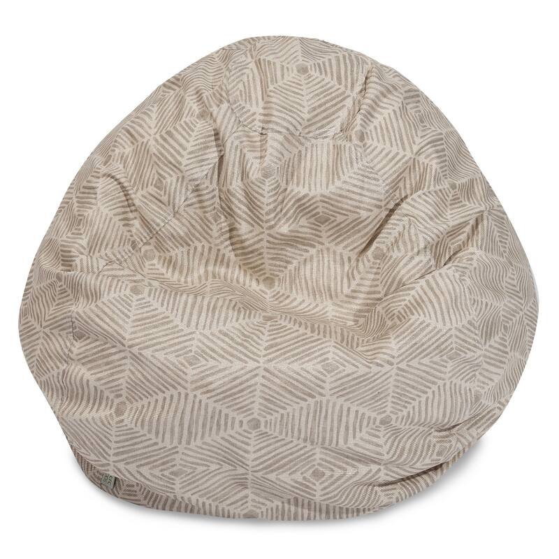 Majestic Home Goods Charlie Cotton Classic Bean Bag Chair Small/Large - Small - Beige Metallic