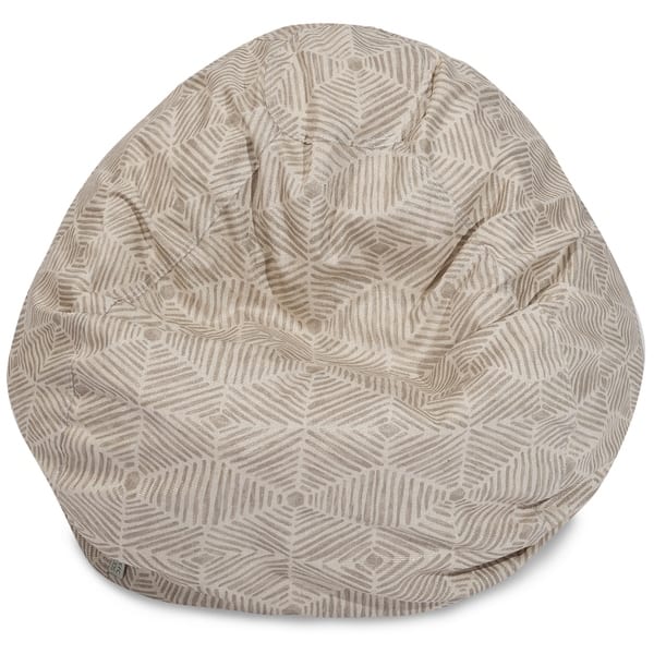 slide 2 of 23, Majestic Home Goods Charlie Cotton Classic Bean Bag Chair Small/Large Large - Beige metallic