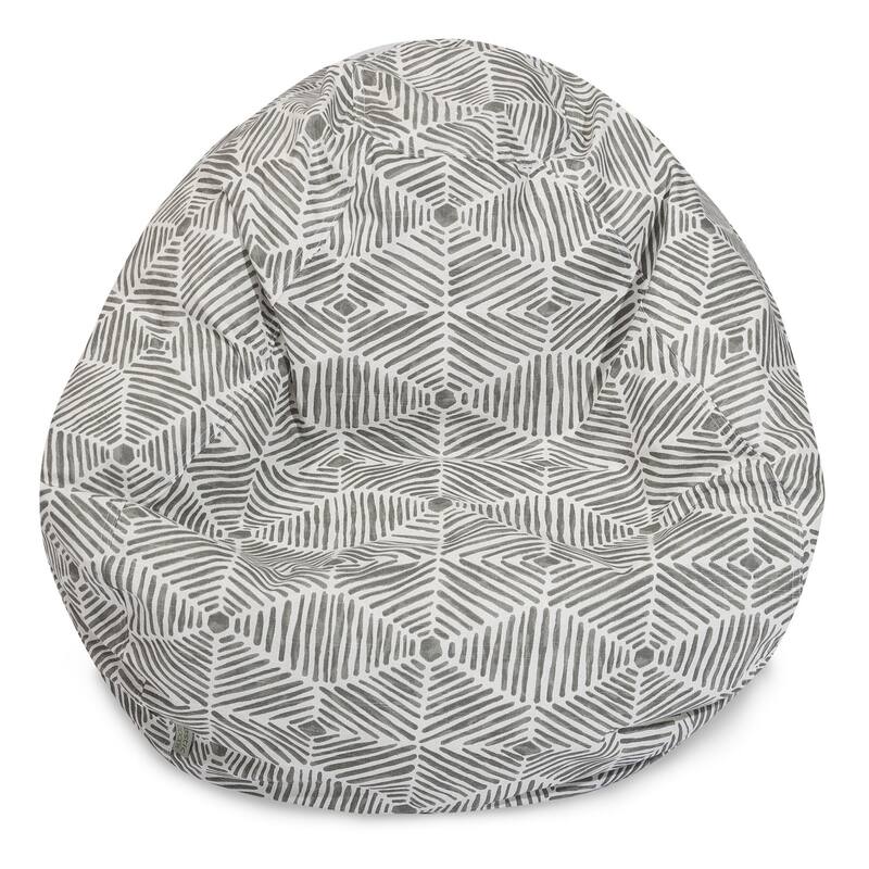 Majestic Home Goods Charlie Cotton Classic Bean Bag Chair Small/Large - Small - Gray