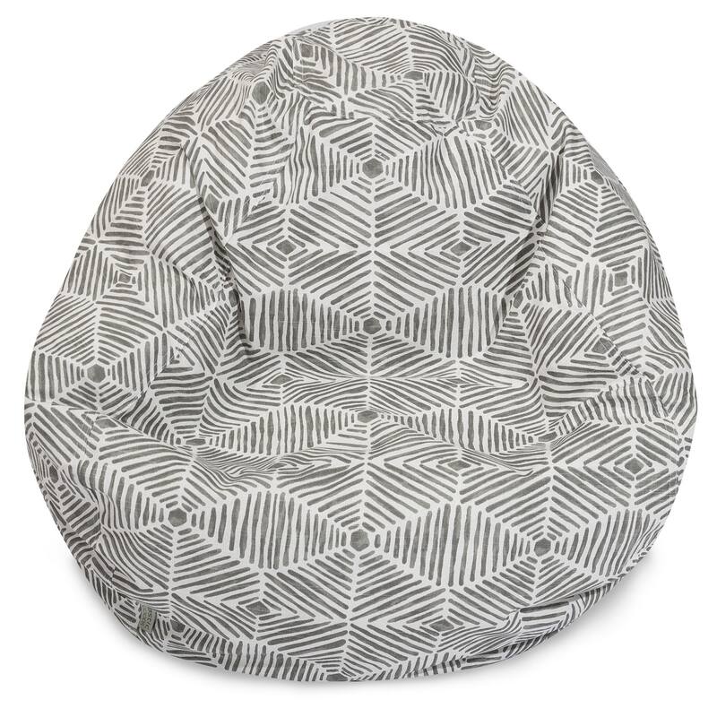 Majestic Home Goods Charlie Cotton Classic Bean Bag Chair Small/Large - Large - Gray