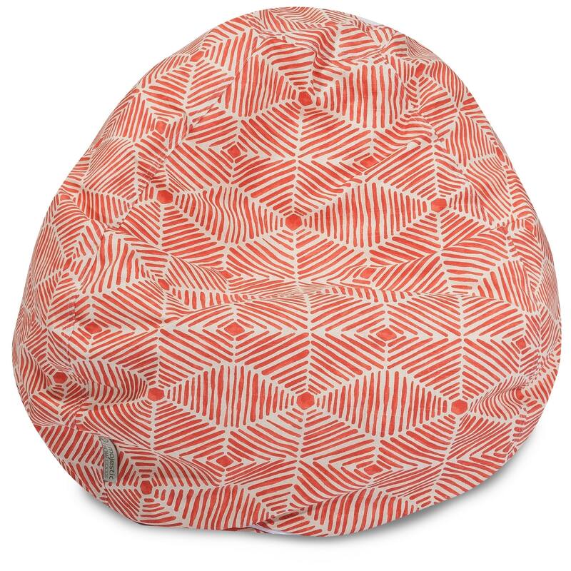 Majestic Home Goods Charlie Cotton Classic Bean Bag Chair Small/Large - Large - Salmon