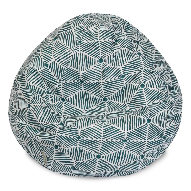 Majestic Home Goods Charlie Cotton Classic Bean Bag Chair Small/Large - Small - Emerald