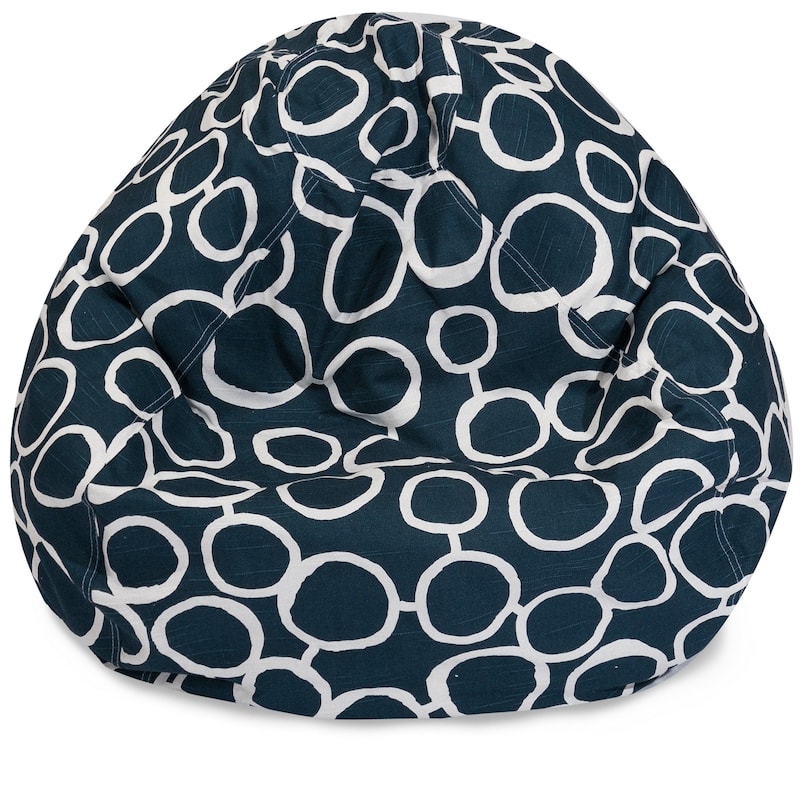 Majestic Home Goods Fusion Cotton Classic Bean Bag Chair Small/Large - Large - Navy