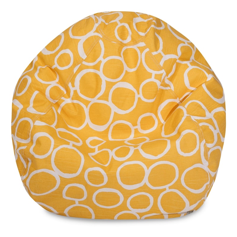 Majestic Home Goods Fusion Cotton Classic Bean Bag Chair Small/Large - Small - Yellow