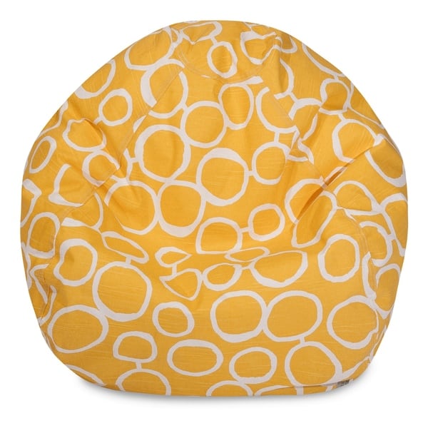 slide 2 of 17, Majestic Home Goods Fusion Cotton Classic Bean Bag Chair Small/Large Small - Yellow