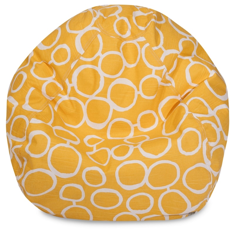 Majestic Home Goods Fusion Cotton Classic Bean Bag Chair Small/Large - Large - Yellow