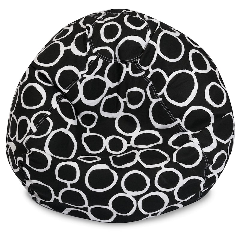 Majestic Home Goods Fusion Cotton Classic Bean Bag Chair Small/Large - Large - Black