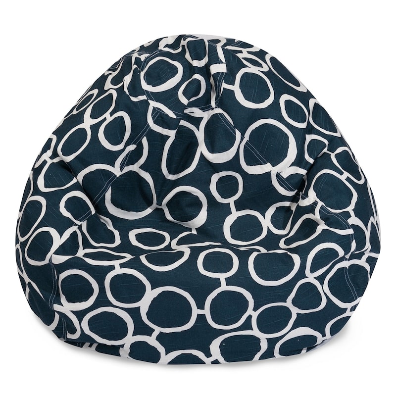 Majestic Home Goods Fusion Cotton Classic Bean Bag Chair Small/Large - Small - Navy