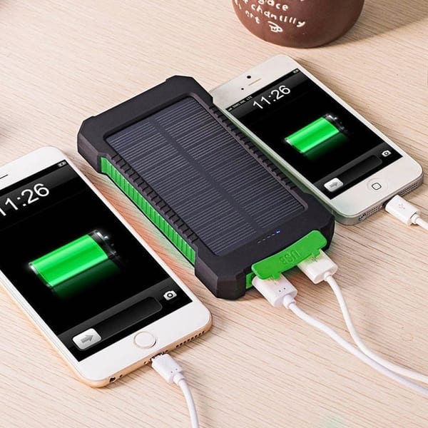 4000mah Solar Power Charger Dual Usb Portable Battery Charger With Led Light For Iphone Ipad Android