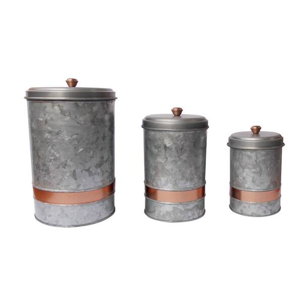 Copper Kitchen Canisters - Complete 5 piece Set - Sertodo