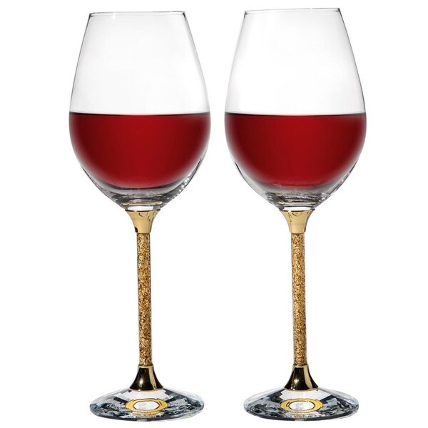 Shop Crystal Gold Foil Gold Crystal Sparkling Wine Wedding Glasses