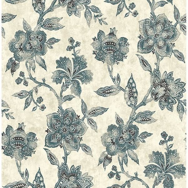 Premium Vector  Wallpaper fabric with ethnic jacobean flowers on  decorative branch indidan vintage print