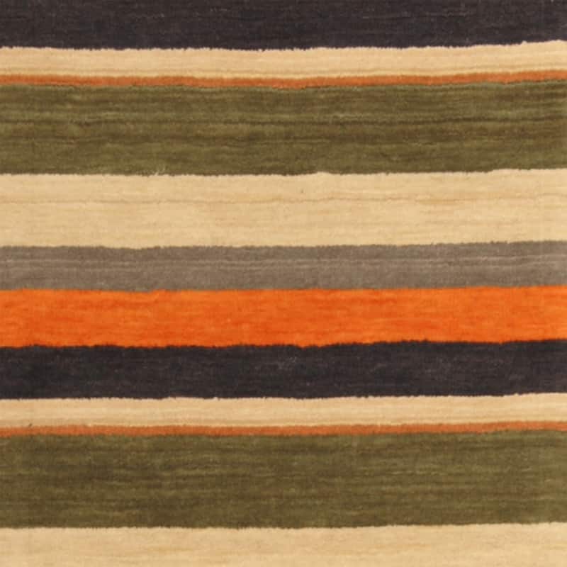 Handmade Striped Wool Rug (India) - 2'8 x 9'10