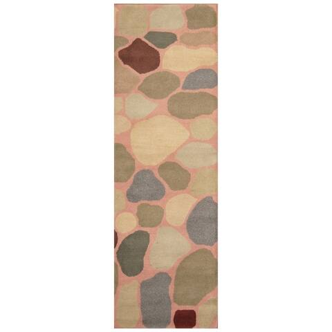 Handmade One-of-a-Kind Tibetan Wool Rug (India) - 2'7 x 8'