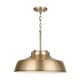 preview thumbnail 6 of 4, 1-light Aged Brass Pendant Fixture - Aged Brass - Aged Brass