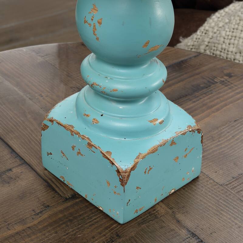 Sandown Blue 25-inch Resin Tapered Drum Table Lamp - 13x13x25