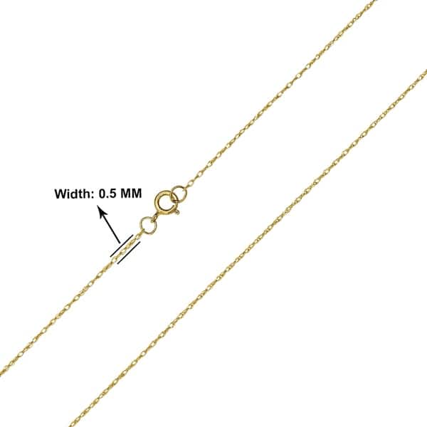 14k Carded .5mm Box Chain 14k Carded .5mm Box Chain