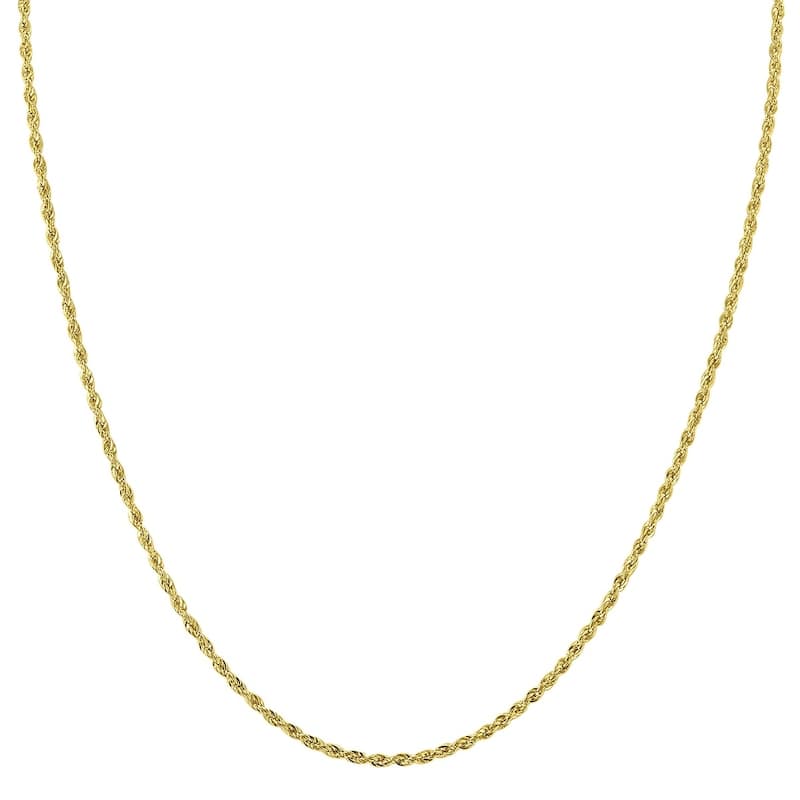 10K Yellow Gold 1.5MM Sparkle Rope Chain With Lobster Clasp - 16 Inch