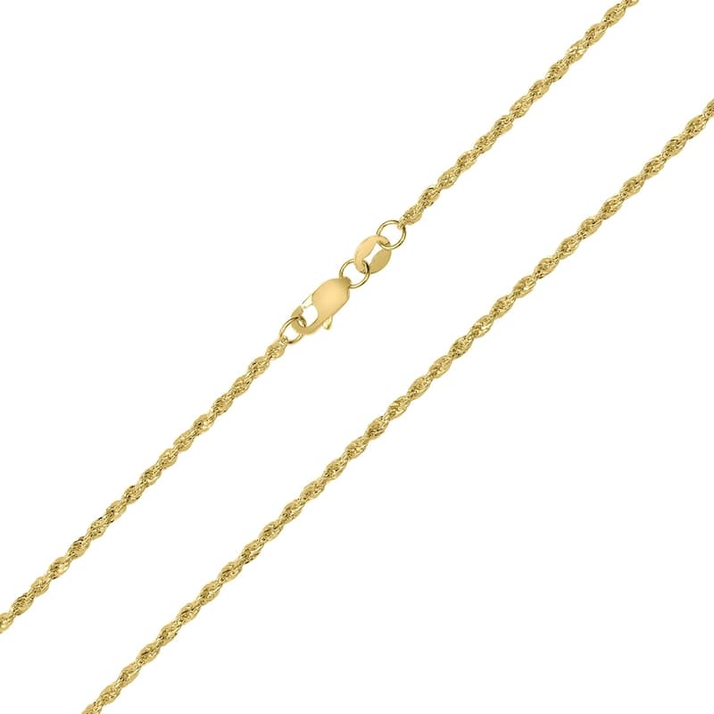 10K Yellow Gold 1.5MM Sparkle Rope Chain With Lobster Clasp - 16 Inch