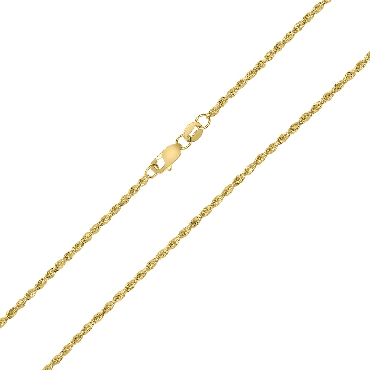 Marquee 10K Yellow Gold 1.5MM Sparkle Rope Chain With Lobster Clasp - 16 Inch