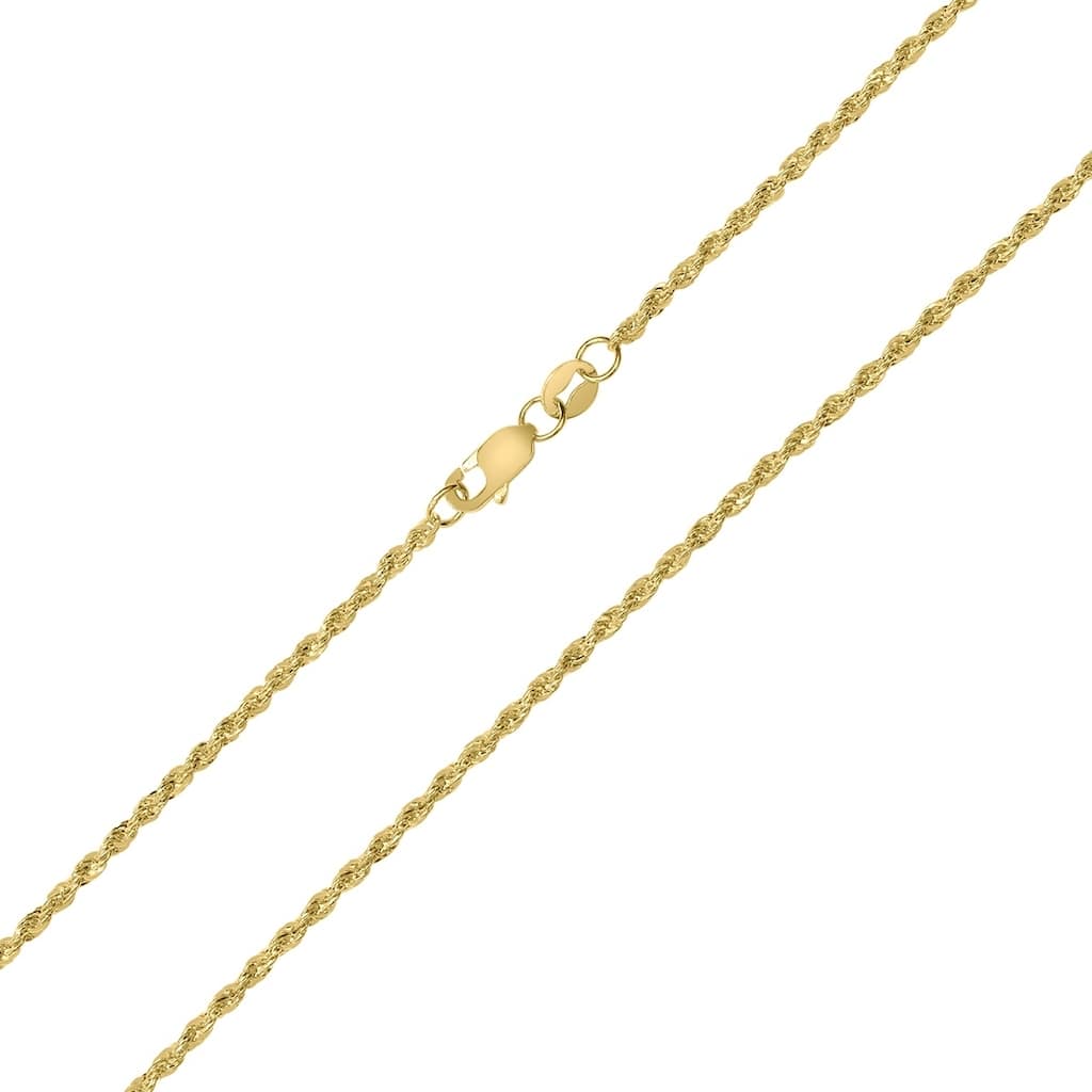 10K Yellow Gold 1.5MM Sparkle Rope Chain With Lobster Clasp - 16 Inch