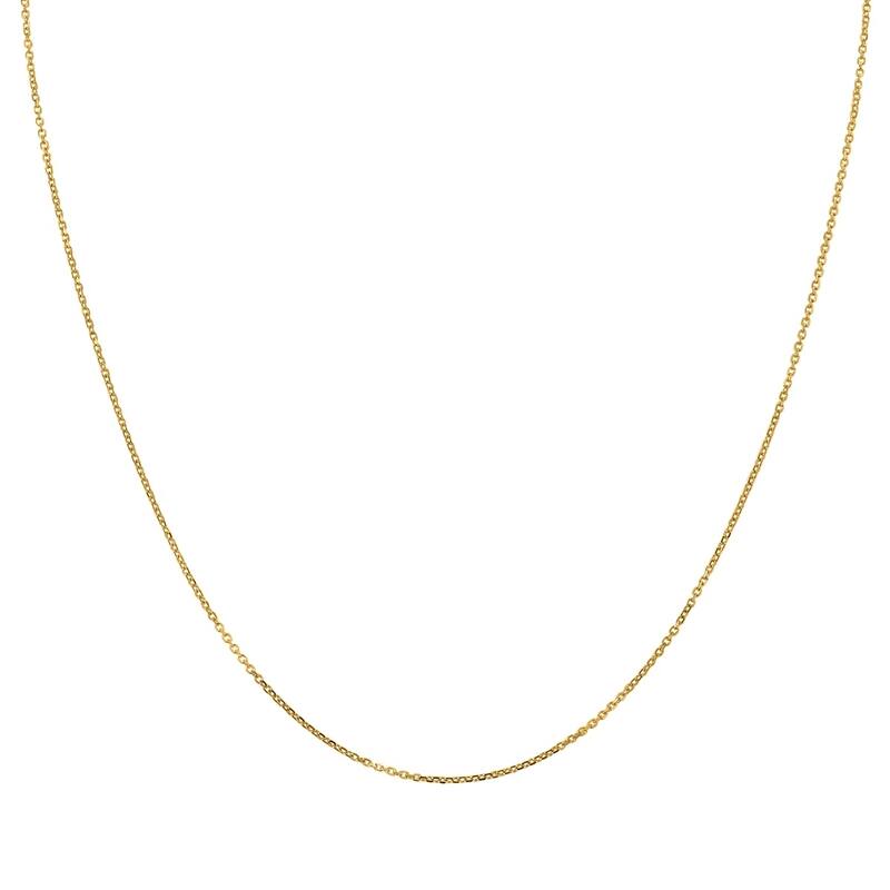 10K Yellow Gold 0.8MM Shiny Cable Chain with Lobster Clasp - 18 Inch