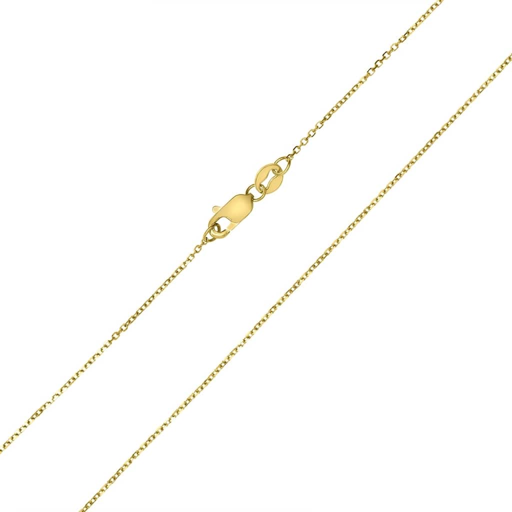 10K Yellow Gold 0.8MM Shiny Cable Chain with Lobster Clasp - 18 Inch