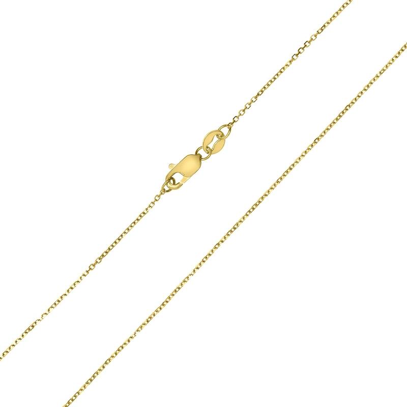 10K Yellow Gold 0.8MM Shiny Cable Chain with Lobster Clasp - 18 Inch