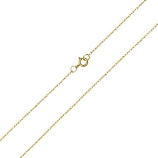14K SOLID YELLOW GOLD Cable Chain Necklace 16-18 inch with Spring ring Clasp 14K SOLID YELLOW GOLD Cable Chain Necklace 16-18 inch with Spring ring Clasp