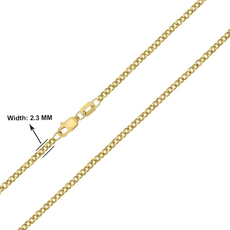 10K Yellow Gold 2.3MM Classic Rolo Chain with Lobster Clasp - 18 Inch