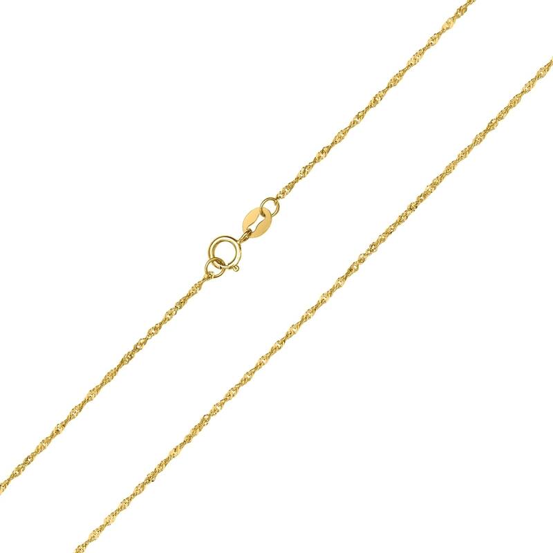 10K Yellow Gold 1MM Singapore Chain with Spring Ring Clasp - 16 Inch