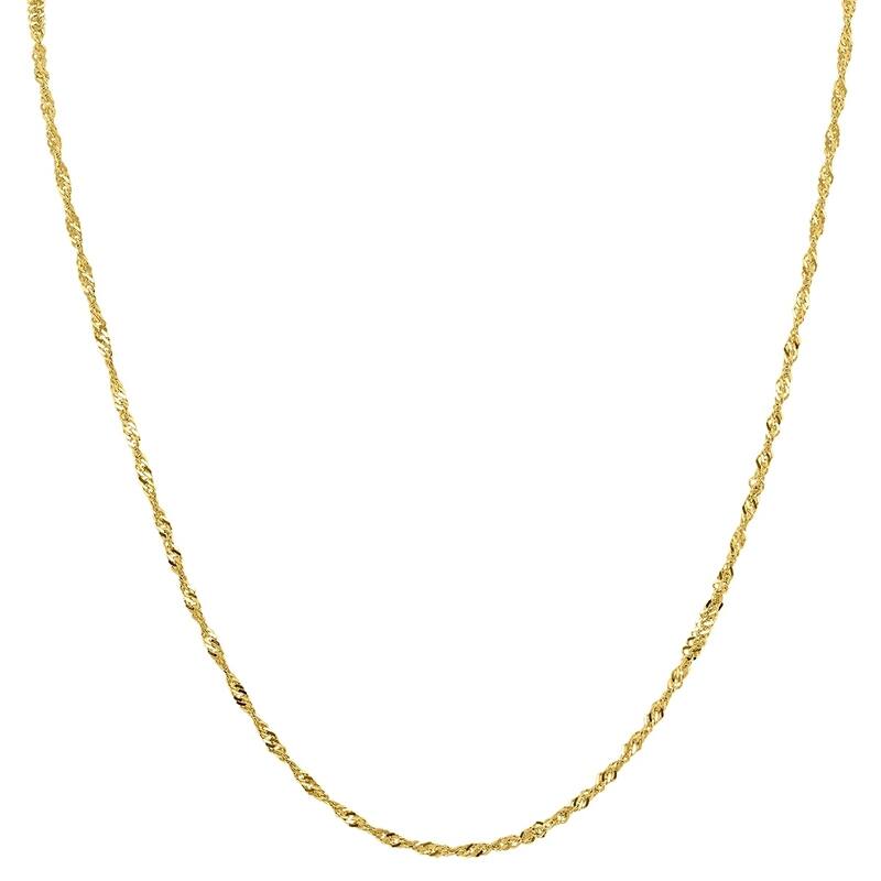 10K Yellow Gold 2.2mm Singapore Chain with Spring Ring Clasp - 20 Inch