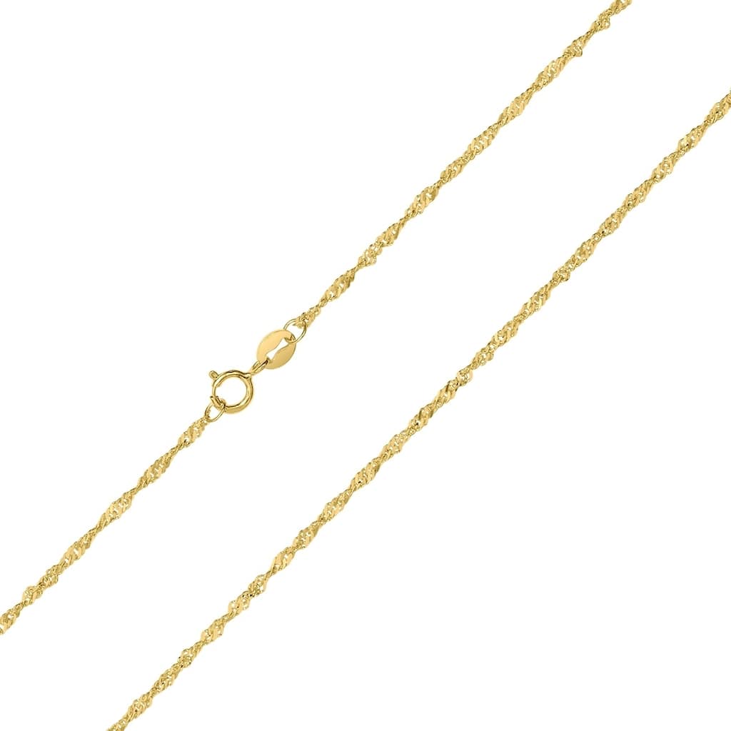 10K Yellow Gold 1.5mm Singapore Chain with Spring Ring Clasp - 16 Inch