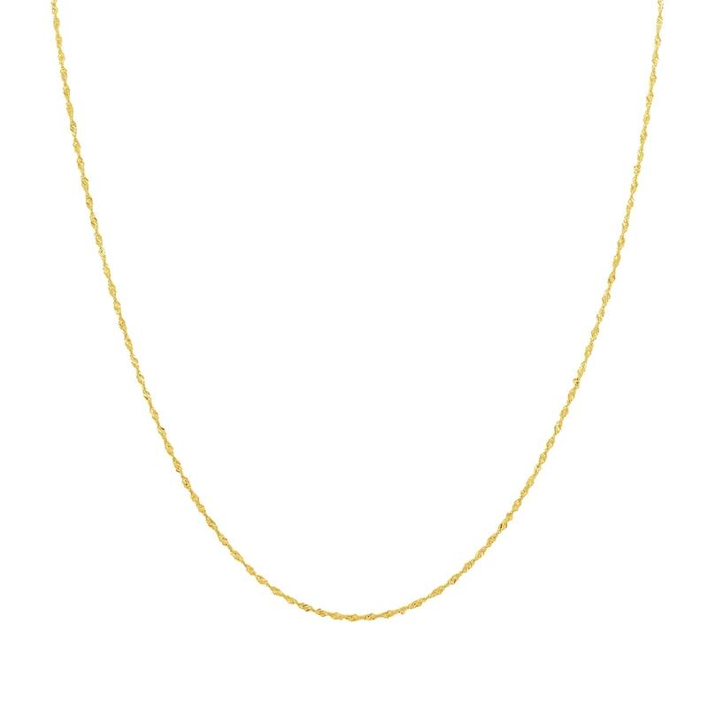 10K Yellow Gold 1.5mm Singapore Chain with Spring Ring Clasp - 16 Inch