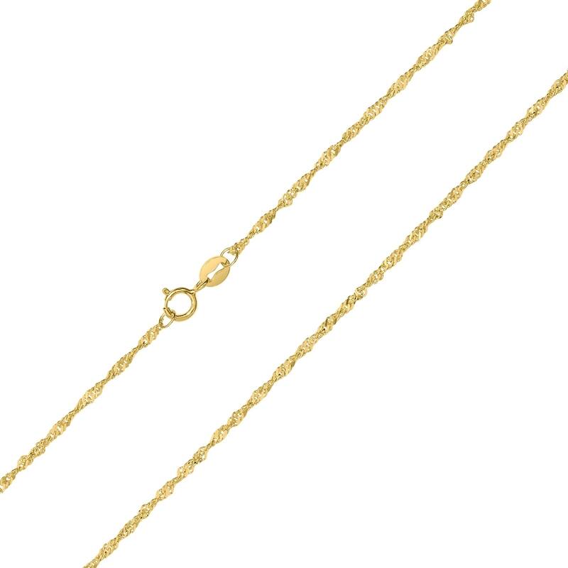 10K Yellow Gold 1.5mm Singapore Chain with Spring Ring Clasp - 16 Inch