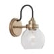 preview thumbnail 6 of 4, Copper Grove Sevlievo 1-light Aged Brass and Black Wall Sconce